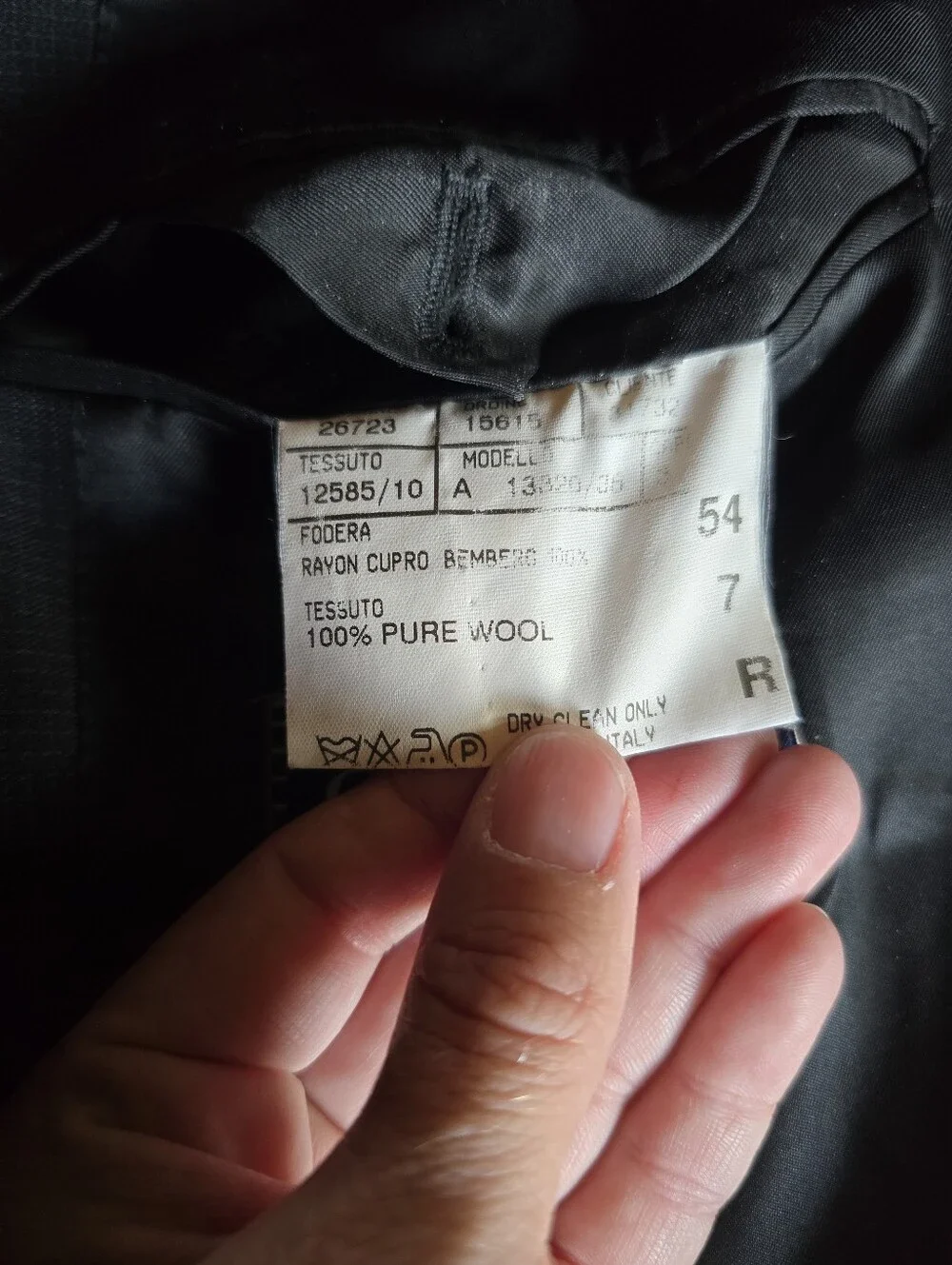 Canali Black Wool Sport Coat Blazer Single Breasted Size 54 R